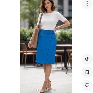 NWT Ann Taylor Cobalt Wrap Skirt.